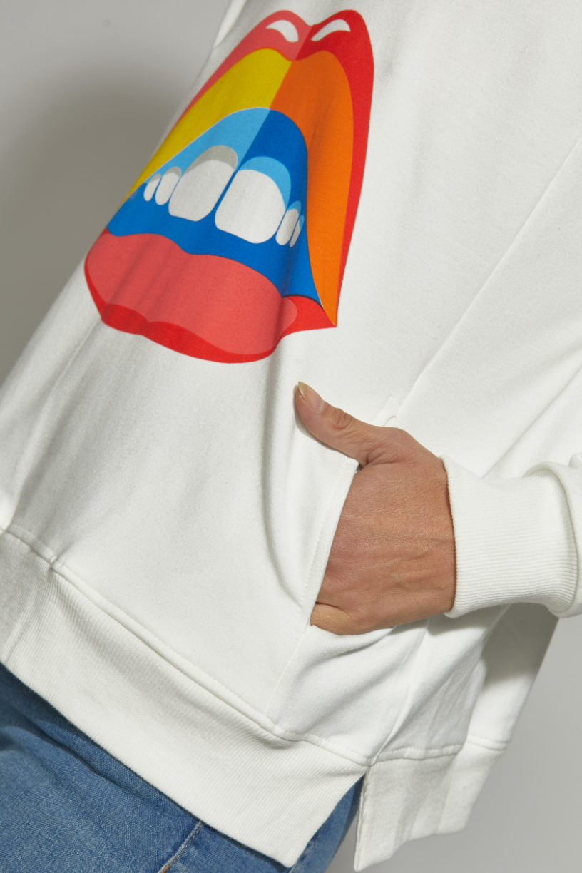 POLERON BOCA ALGODÓN CAPUCHA BOCA BLANCO