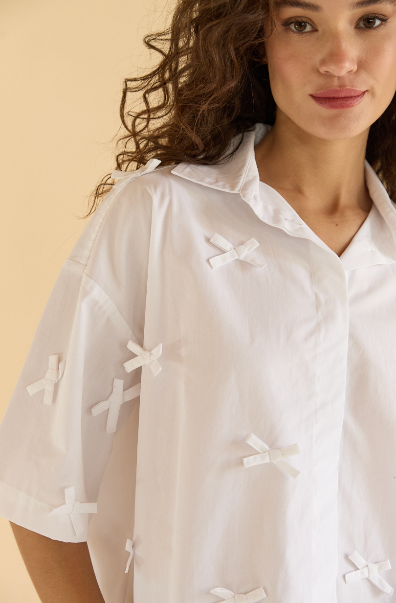 BLUSA ELOISA CON LAZOS BLANCO