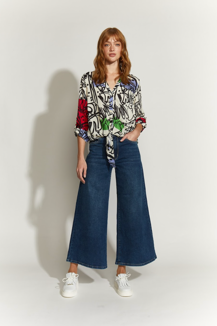 PANTALON JEANS CORTO AZUL