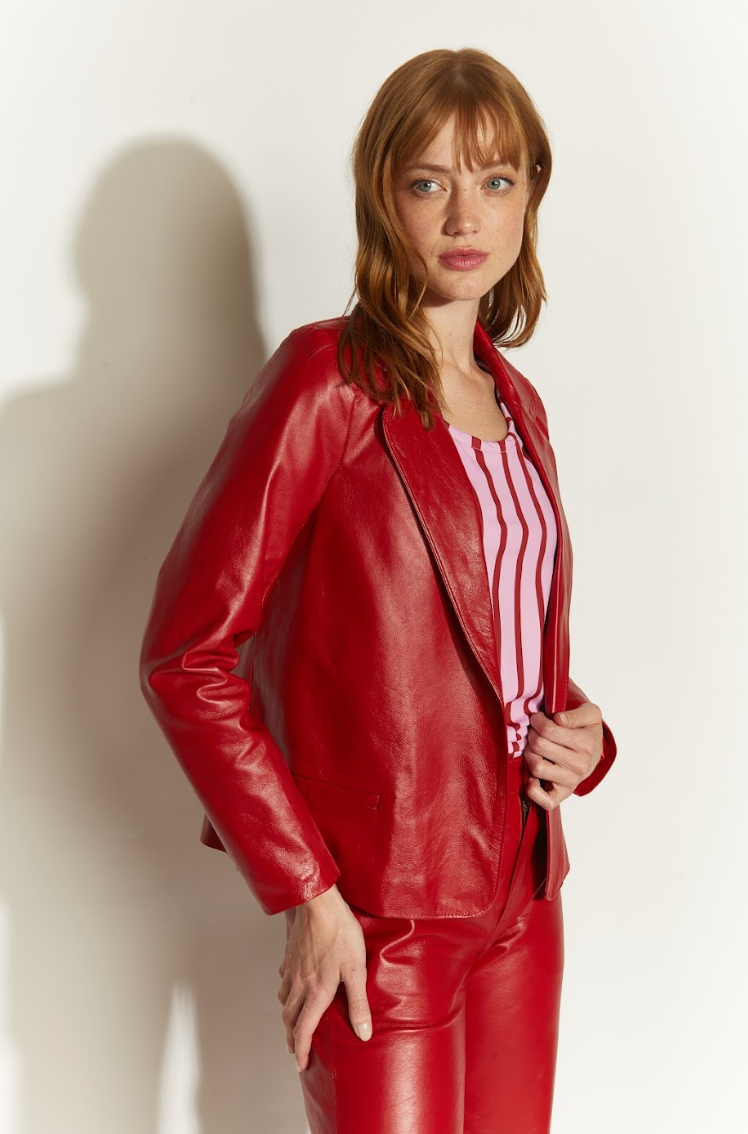 BLAZER CUERO ROJO