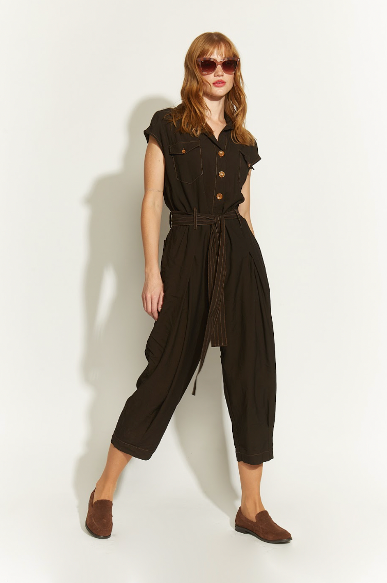 ENTERITO TENSEL BOTONES M/C PESPUNTE NEGRO