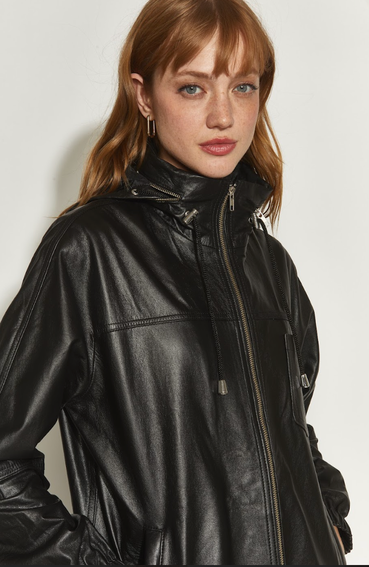 CHAQUETA GORRO OCULTO NEGRO