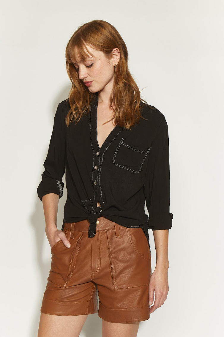 BLUSA PYMA  PESPUNTE BLANCO