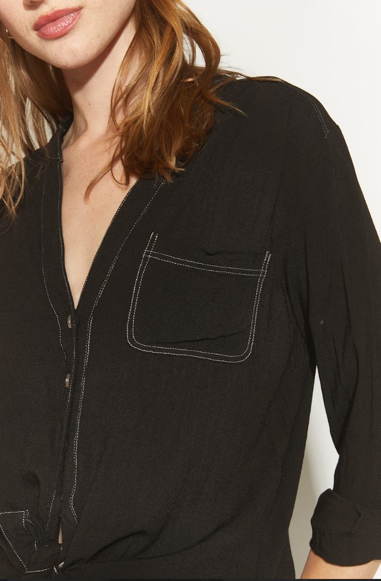 BLUSA PYMA  PESPUNTE BLANCO