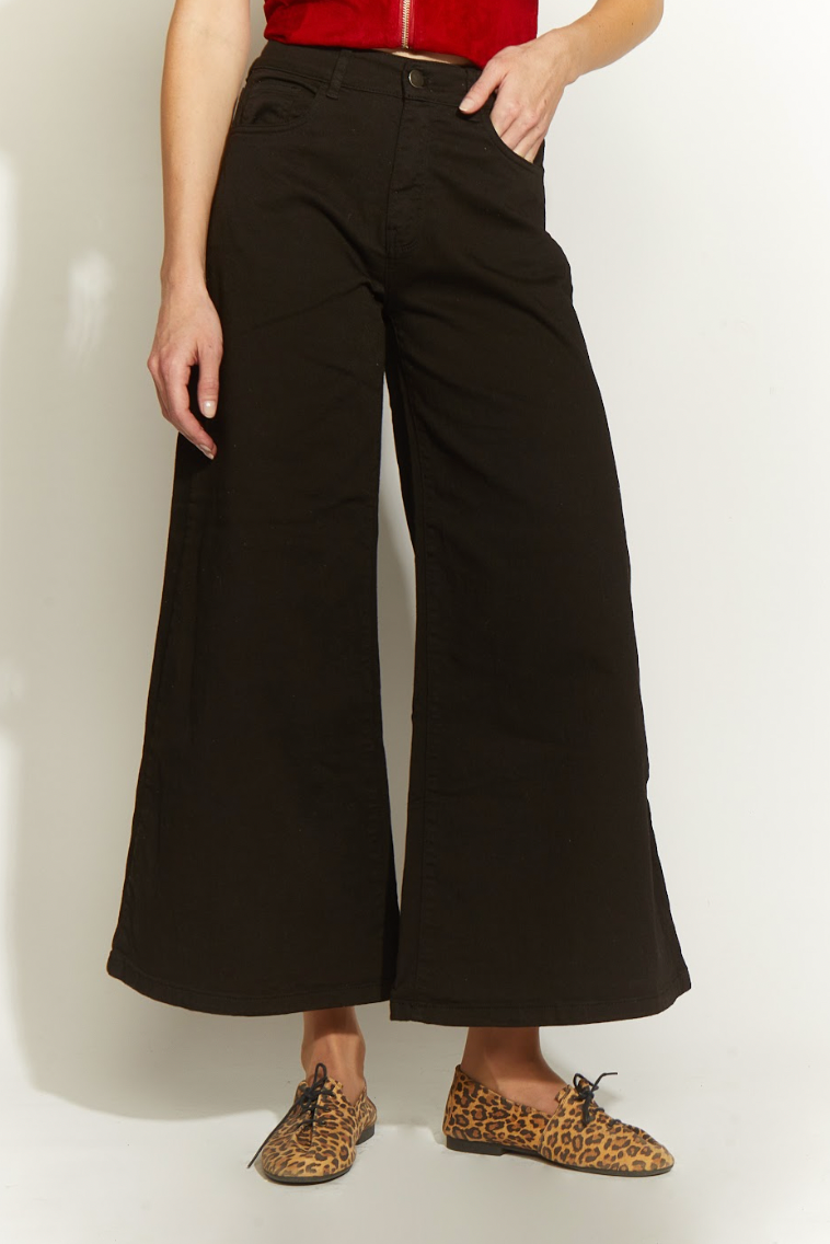 PANTALON ANCHO TOBILLO NEGRO