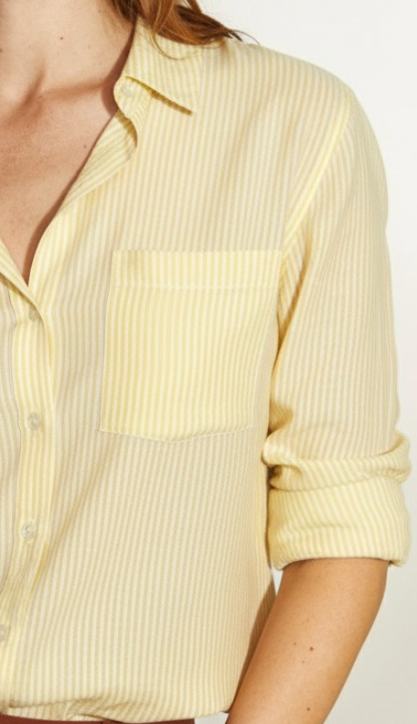 BLUSA CAMISERA RAYAS AMARILLO/BLANCO