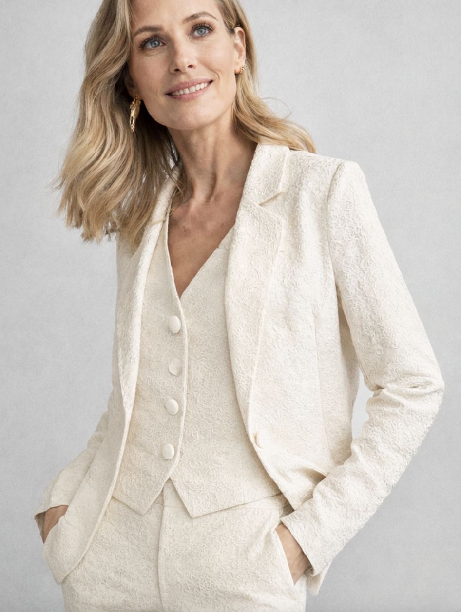 BLAZER EVA MANTEQUILLA CHIFON