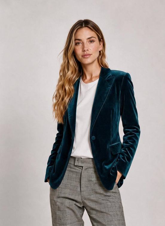 BLAZER TERCIOPELO PETROLEO