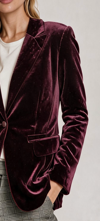 BLAZER TERCIOPELO BURDEO