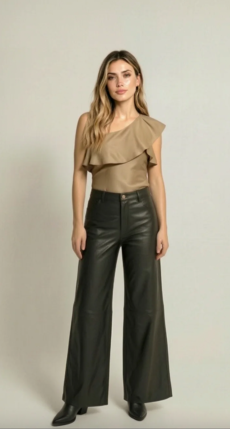 PANTALÓN CUERO CARLA NEGRO