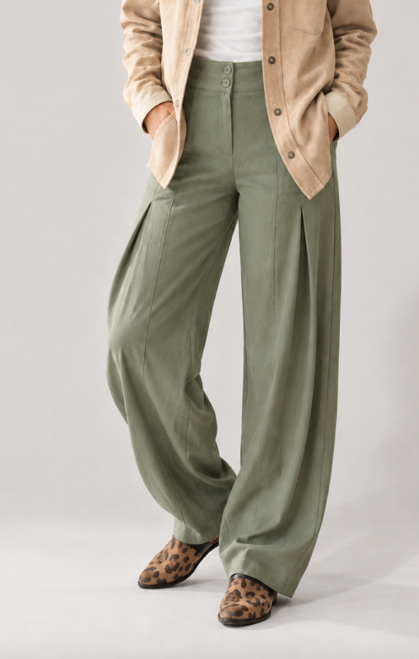 PANTALÓN LINO KIWI VERDE