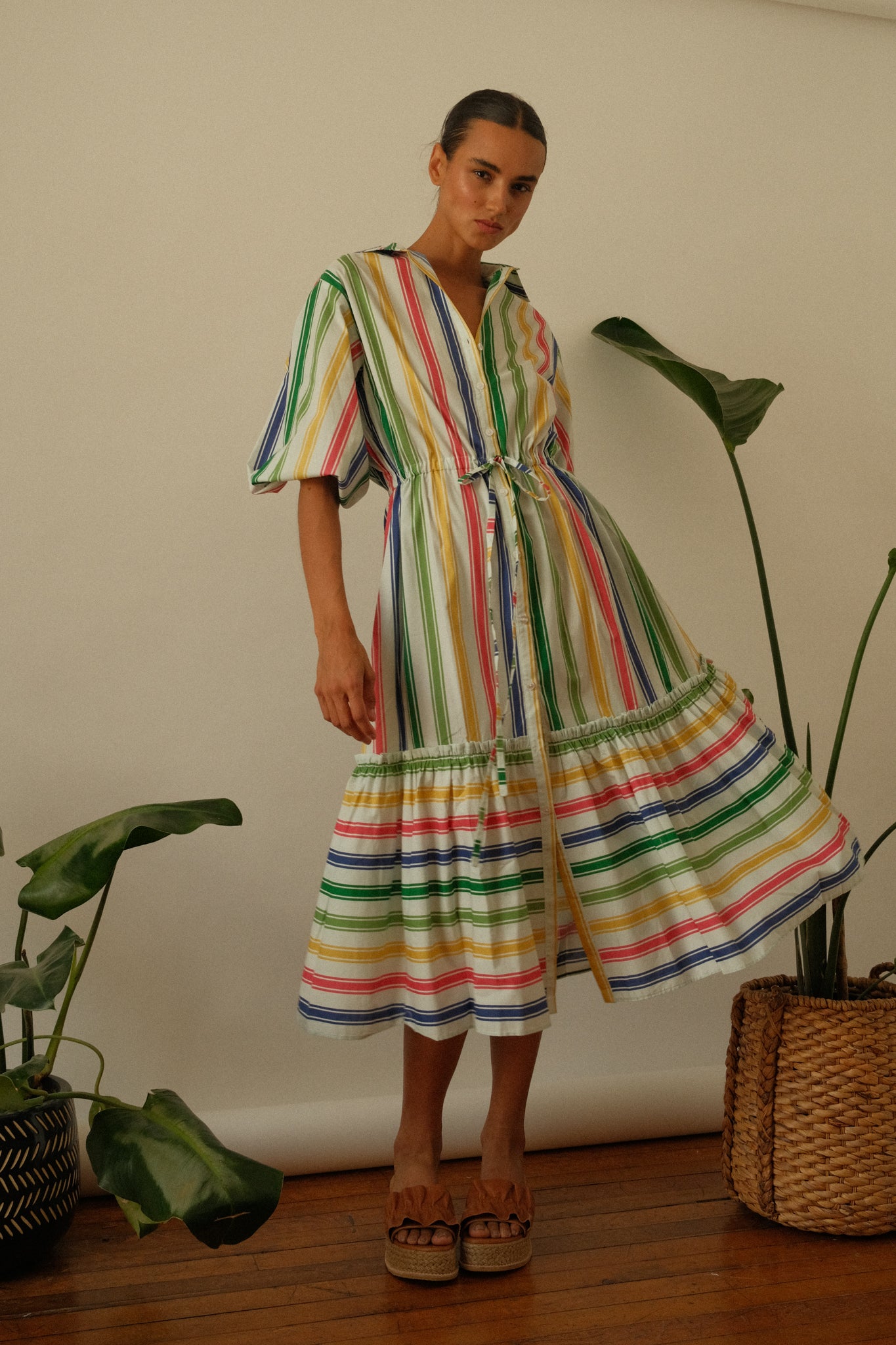 VESTIDO FERNANDA ALGODÓN PYMA RAYADO COLORES