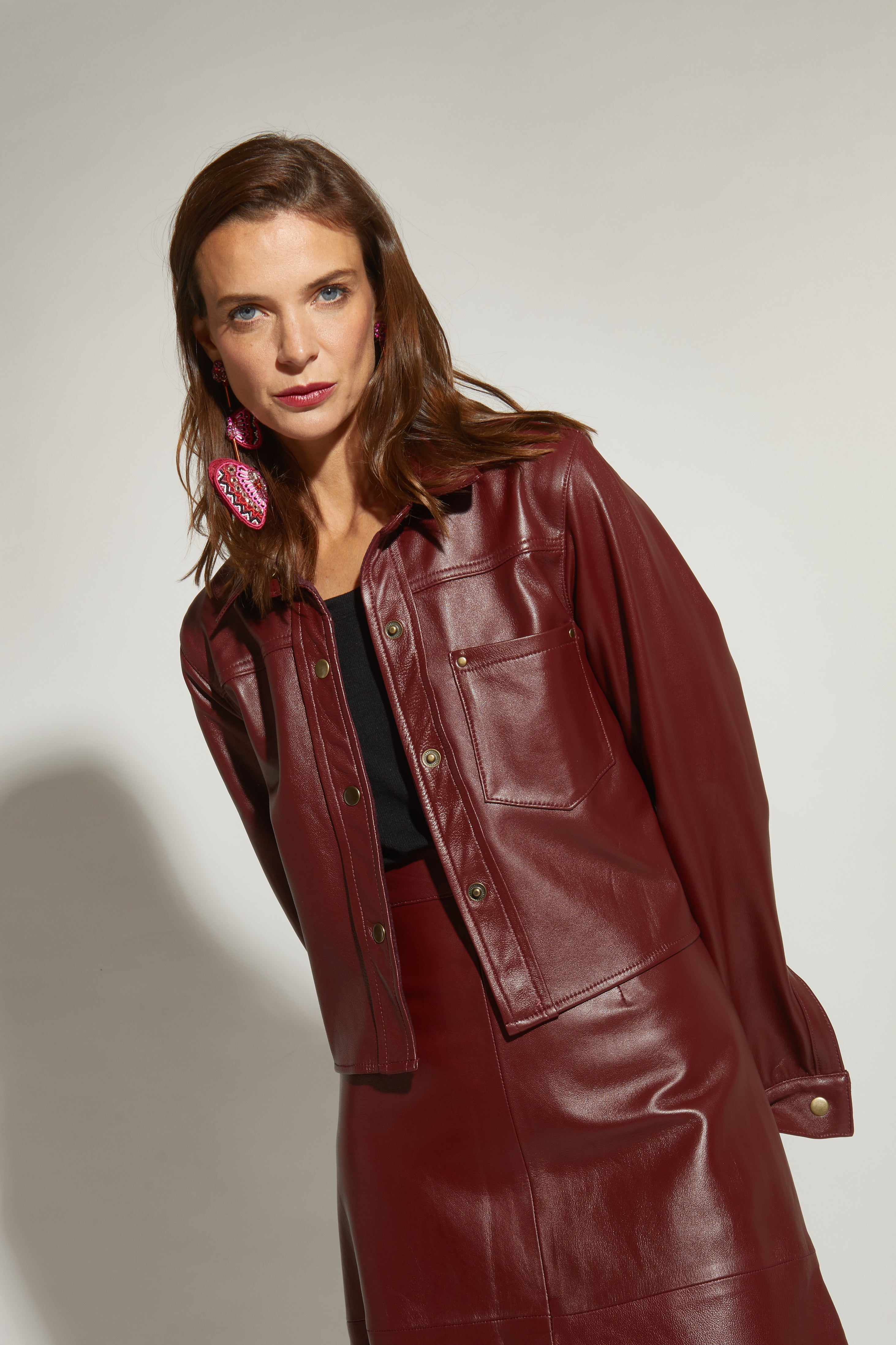 CHAQUETA DE CUERO EMILIA BURDEO