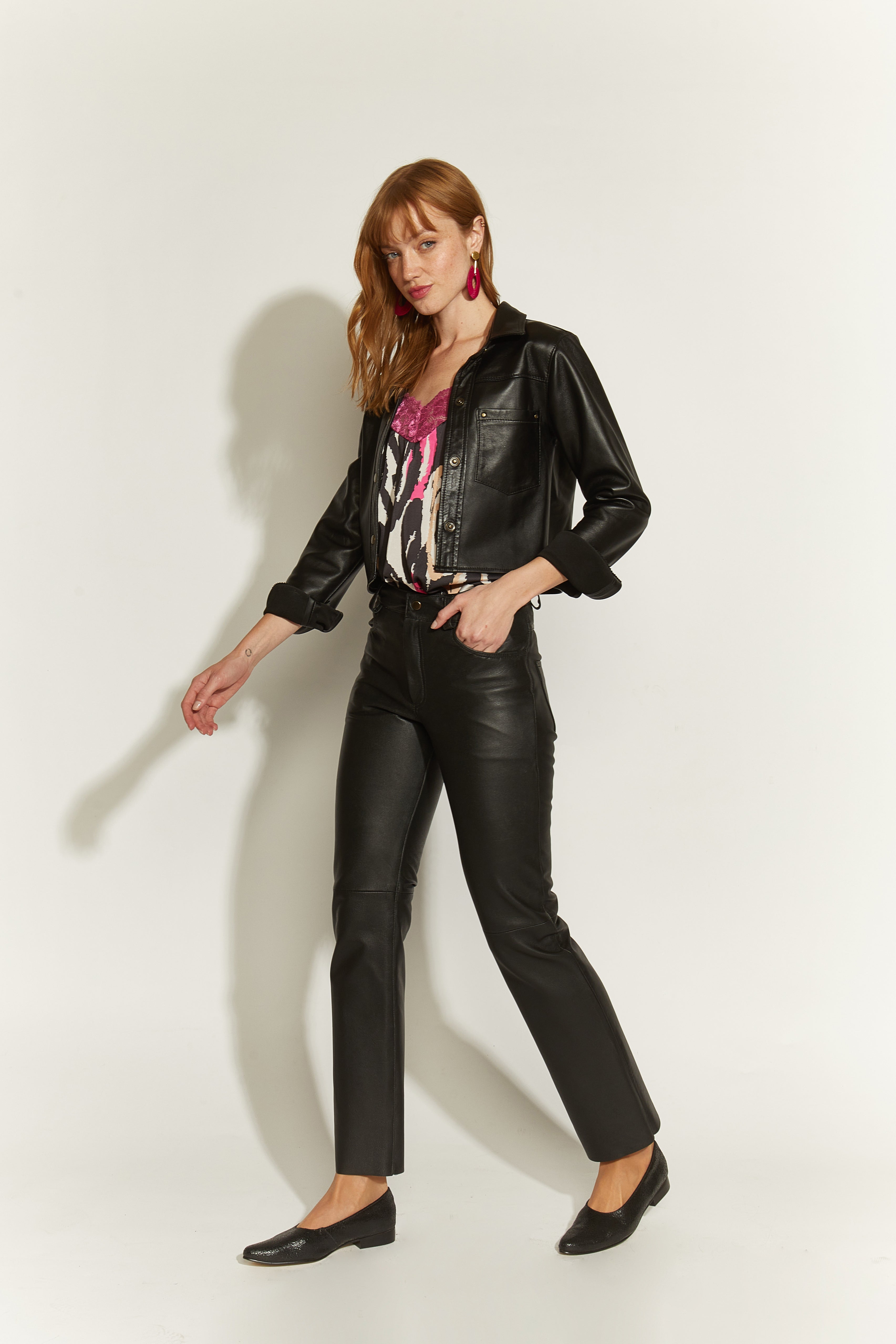 PANTALÓN EMA CUERO RECTO NEGRO