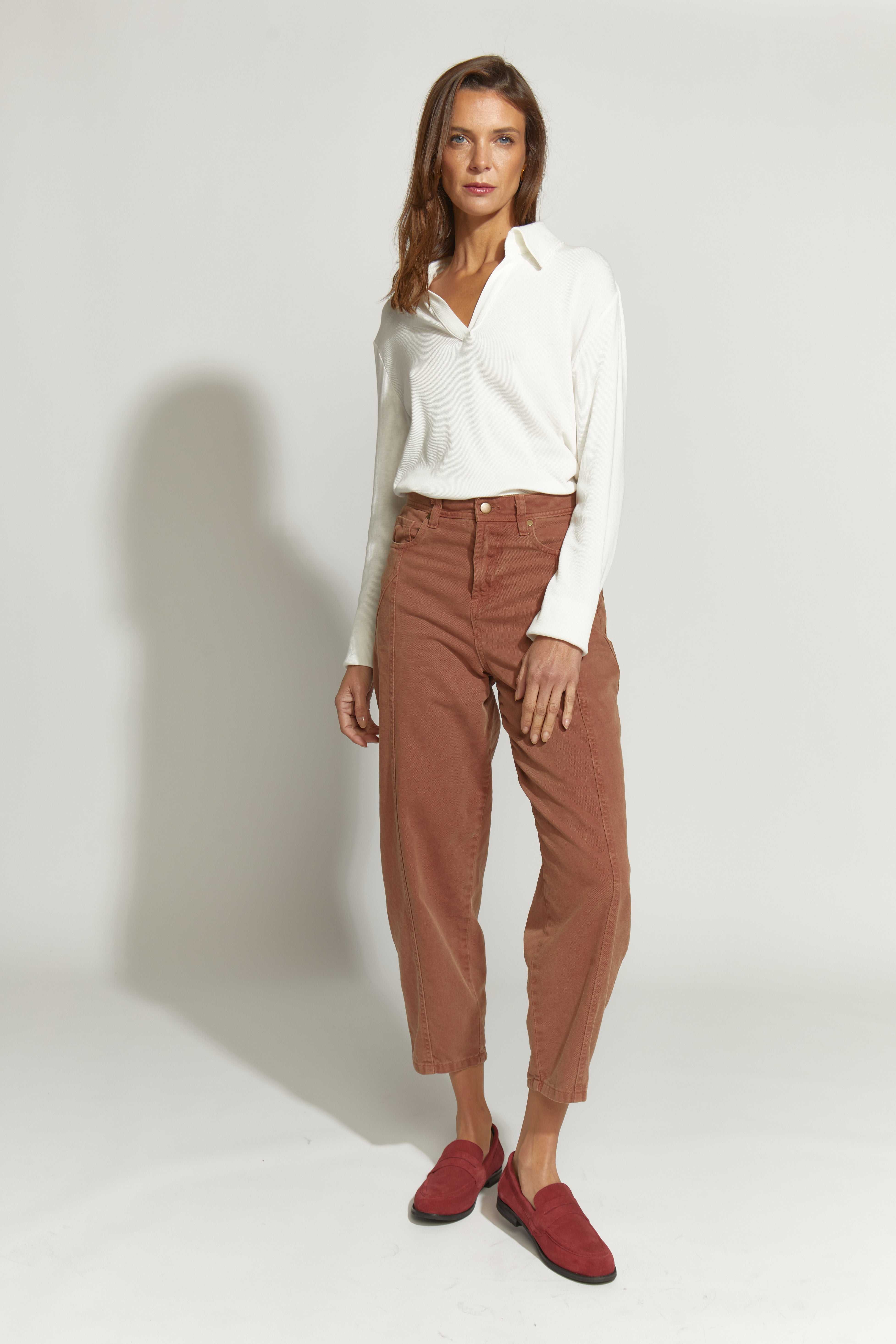 PANTALON ROBERTA CORTE JEANS/CAMEL