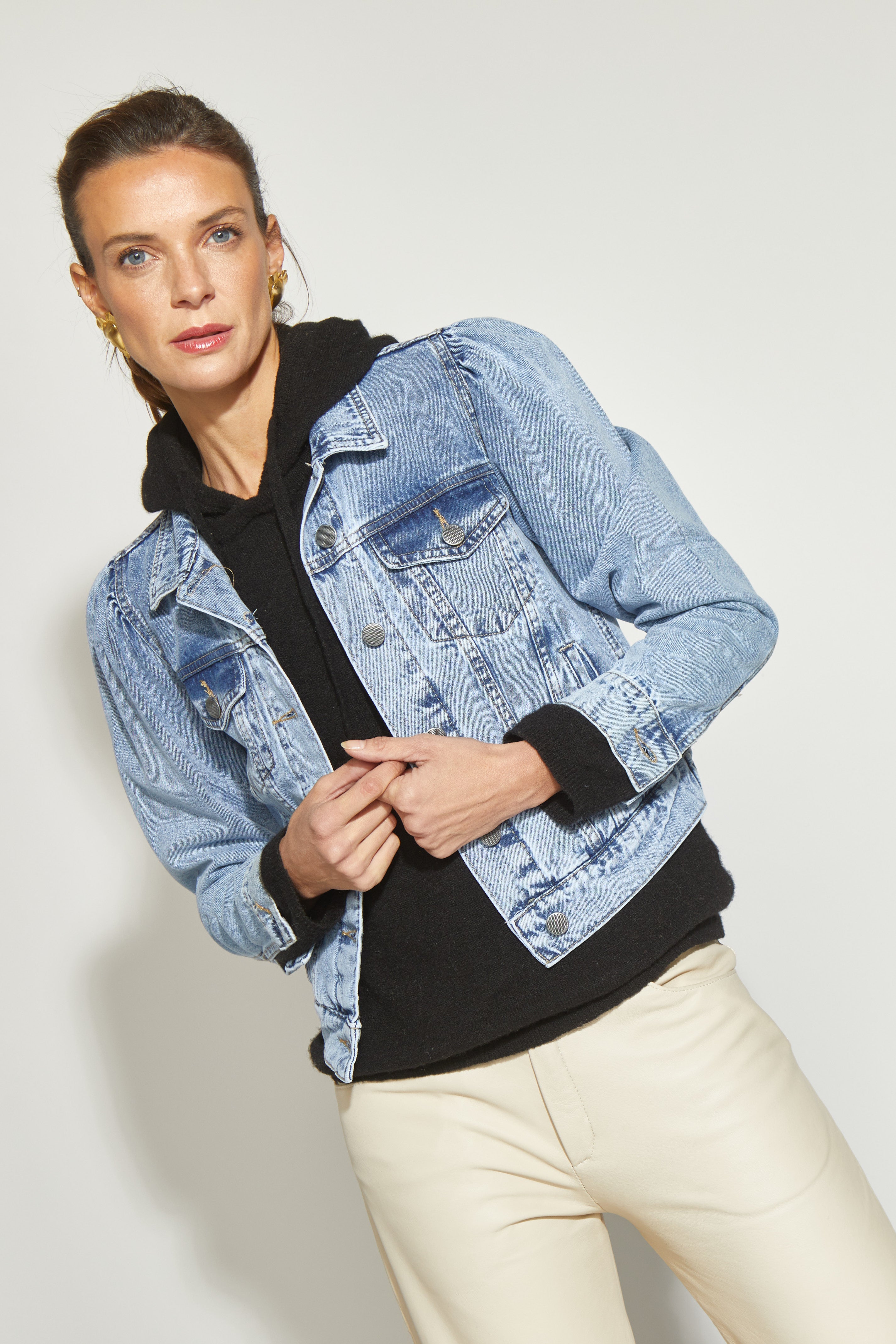 CHAQUETA DE JEANS MILA MANGA GLOBO