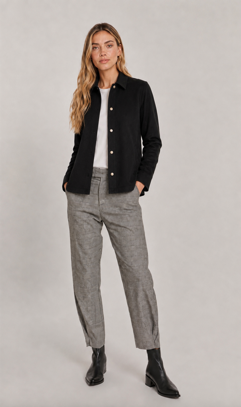 CHAQUETA GAMUZA JIMENA NEGRA