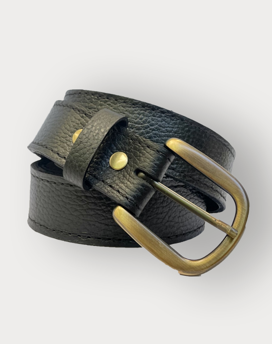 CINTURON DE CUERO HEBILLA CUADRADA PASADOR CUERO