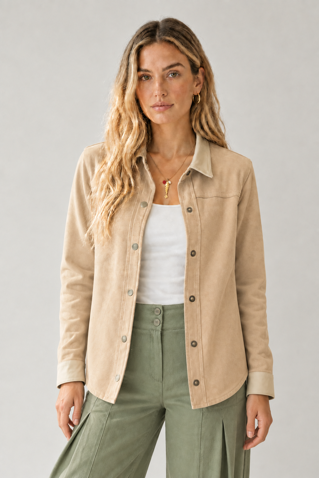CHAQUETA DE GAMUZA JIMENA TAUPE