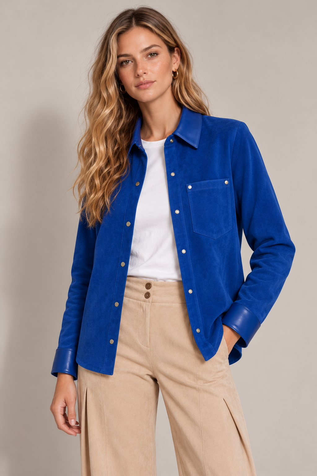 CHAQUETA DE GAMUZA JIMENA AZULINO