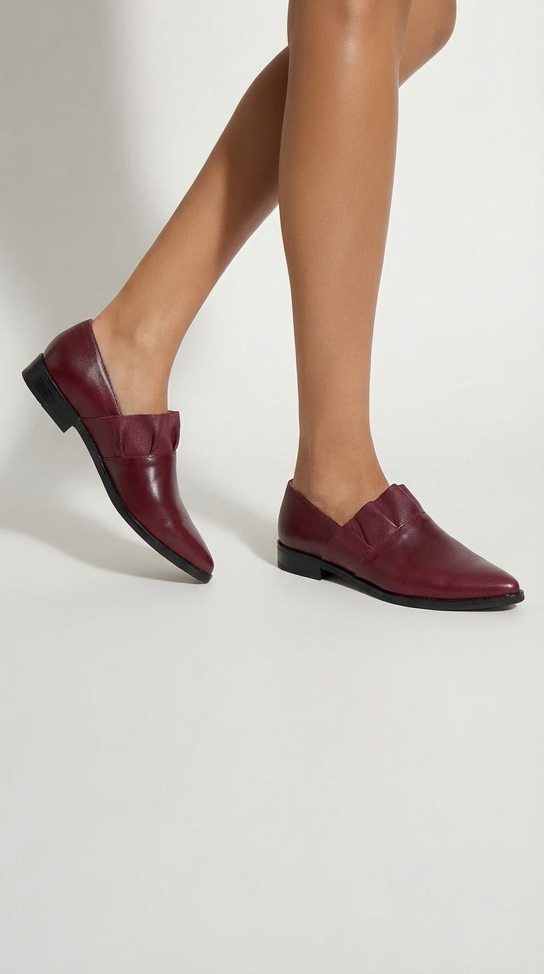 ZAPATO SARA VUELOS PLANOS BURDEO