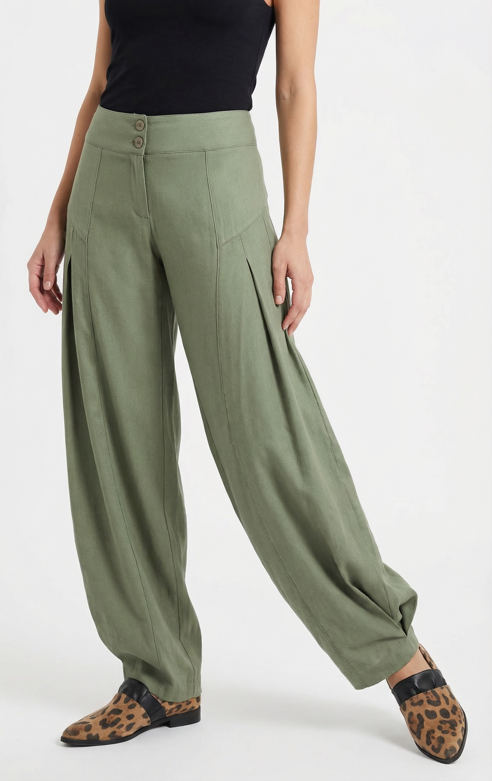 PANTALÓN LINO KIWI VERDE