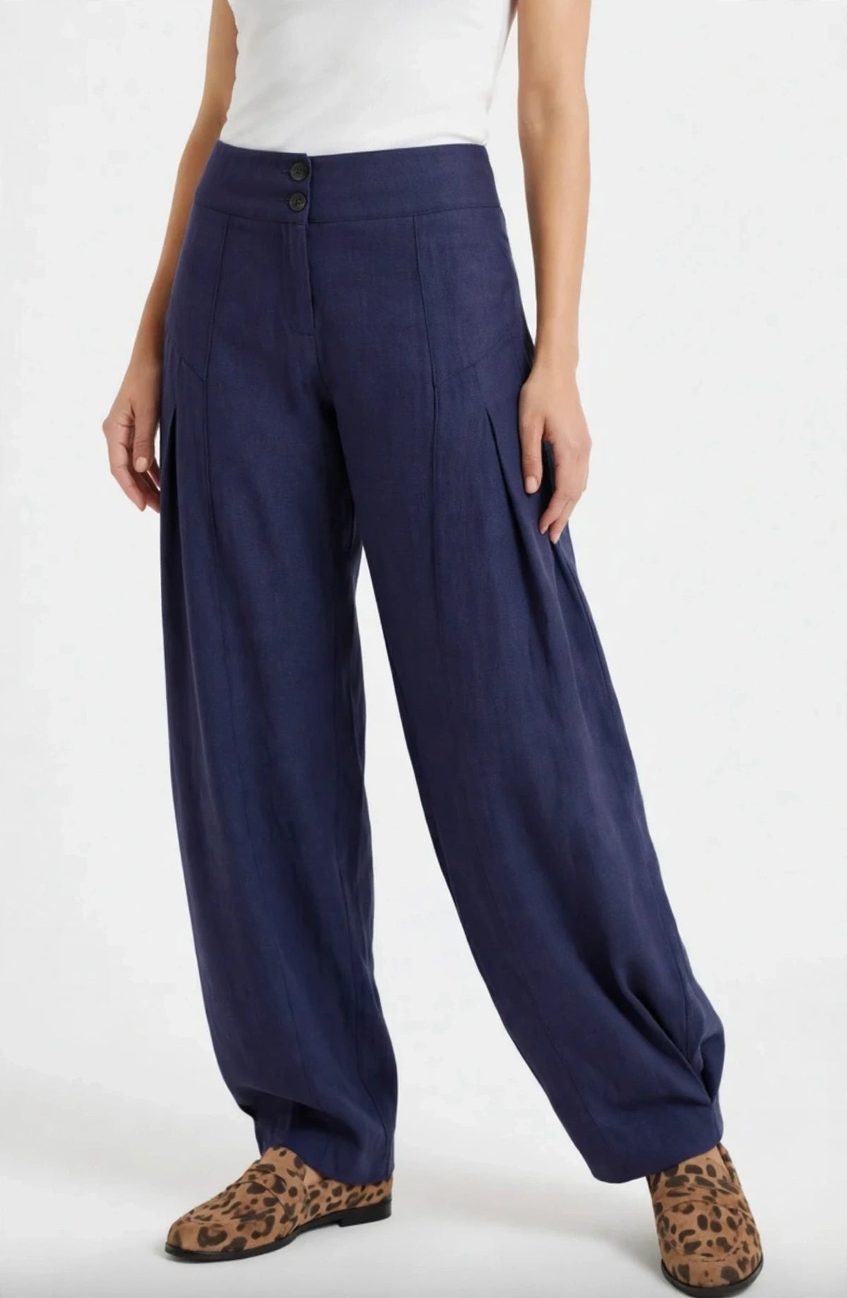 PANTALON LINO KIWI AZUL