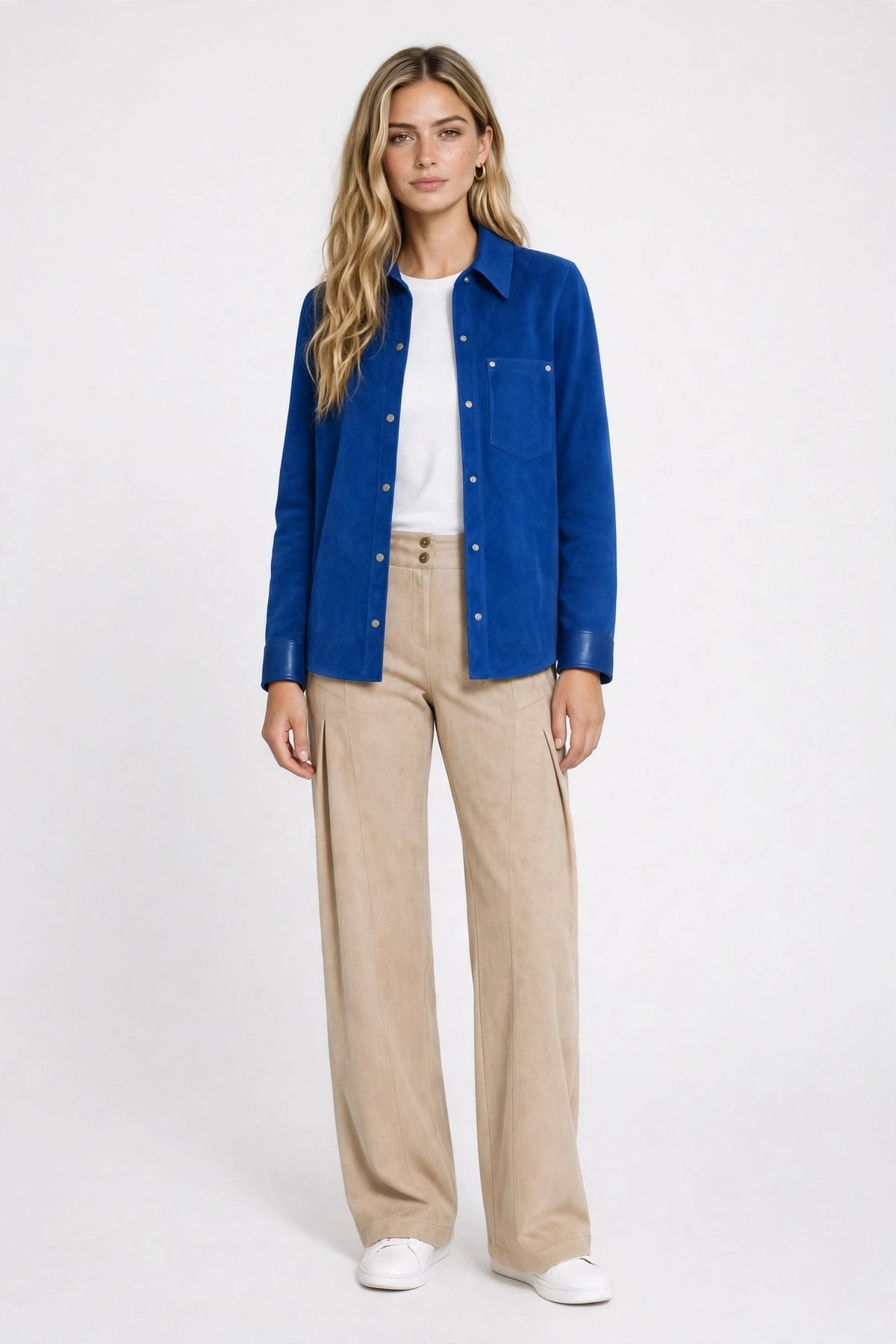 CHAQUETA DE GAMUZA JIMENA AZULINO