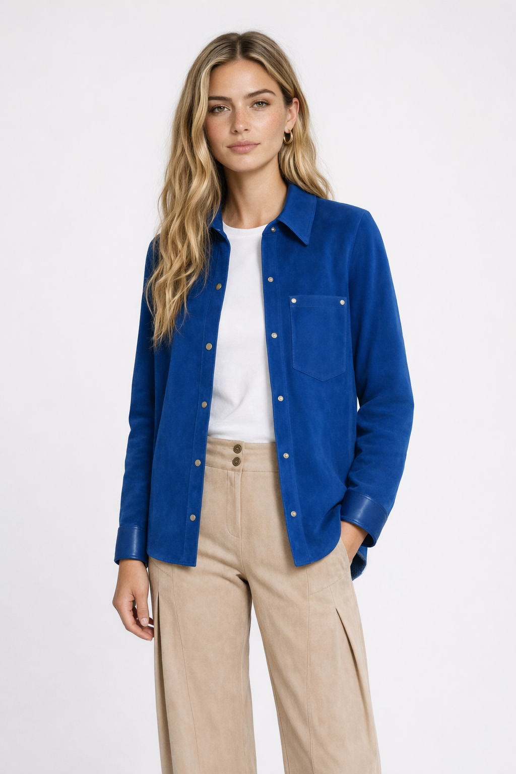CHAQUETA DE GAMUZA JIMENA AZULINO